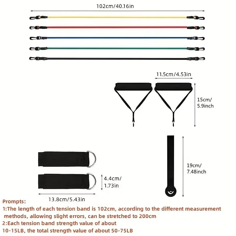 11-Piece TPE Resistance Bands Set