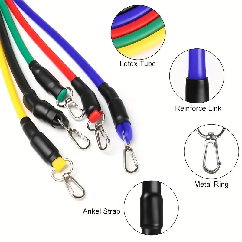 11-Piece TPE Resistance Bands Set