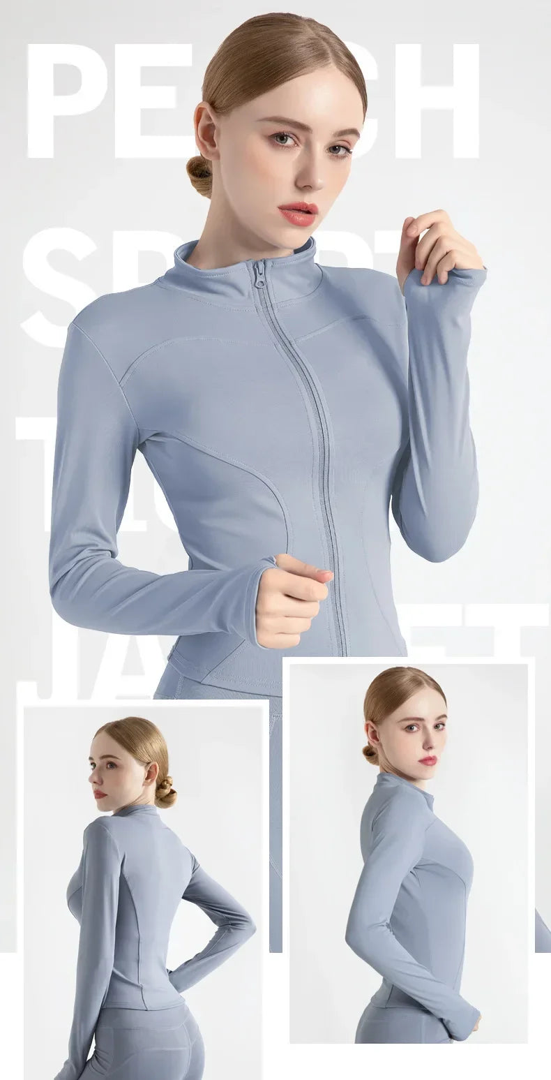 Slim Fit Long-Sleeve Fitness Coat