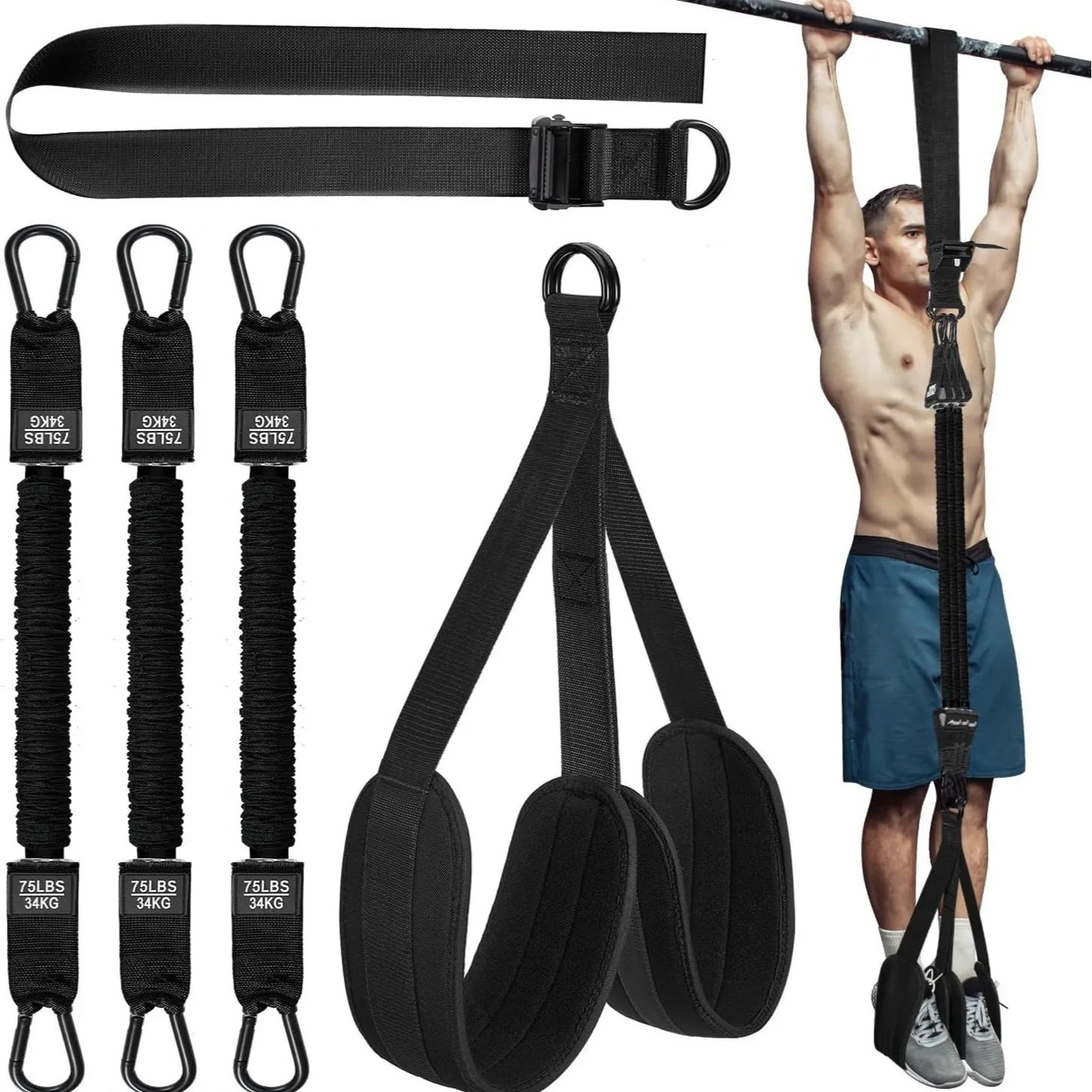 Pull-Up Assistance Band with Auxiliary Trainer