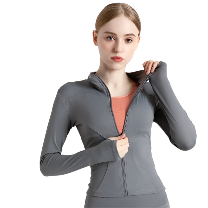 Slim Fit Long-Sleeve Fitness Coat