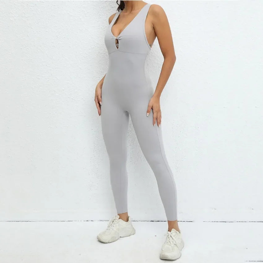 Women's Peach Hip-Raise Backless Fitness Bodysuit