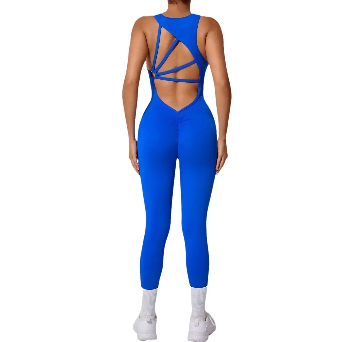 Women's Peach Hip-Raise Backless Fitness Bodysuit