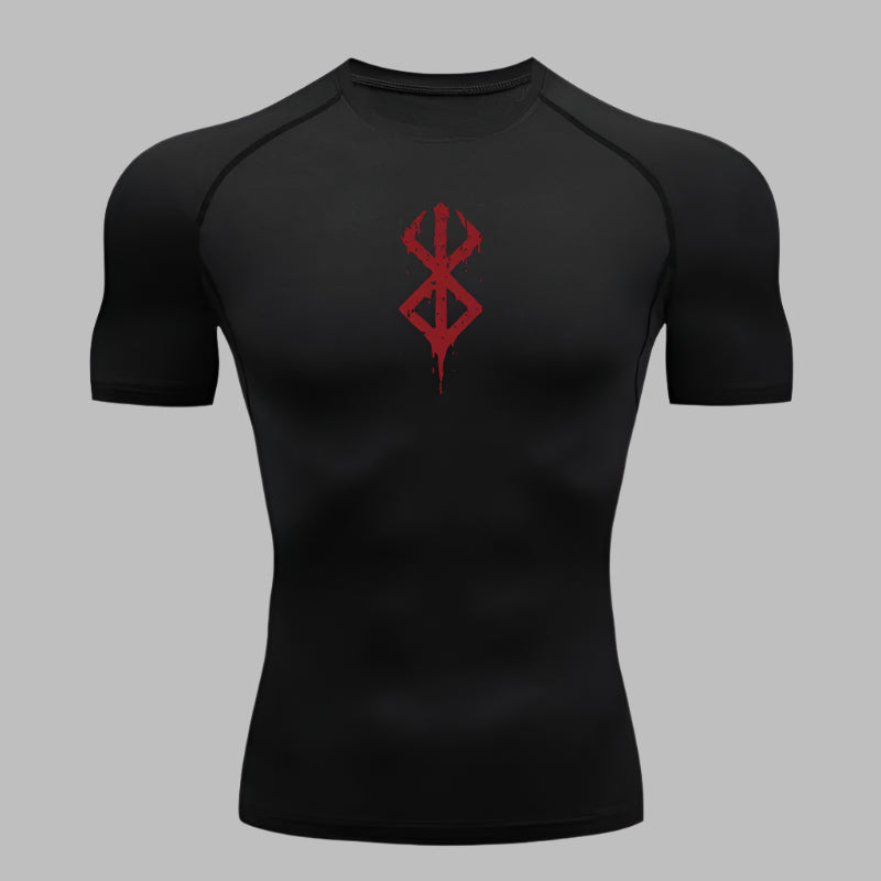 Men's Print Compression Short Sleeve Workout Shirt